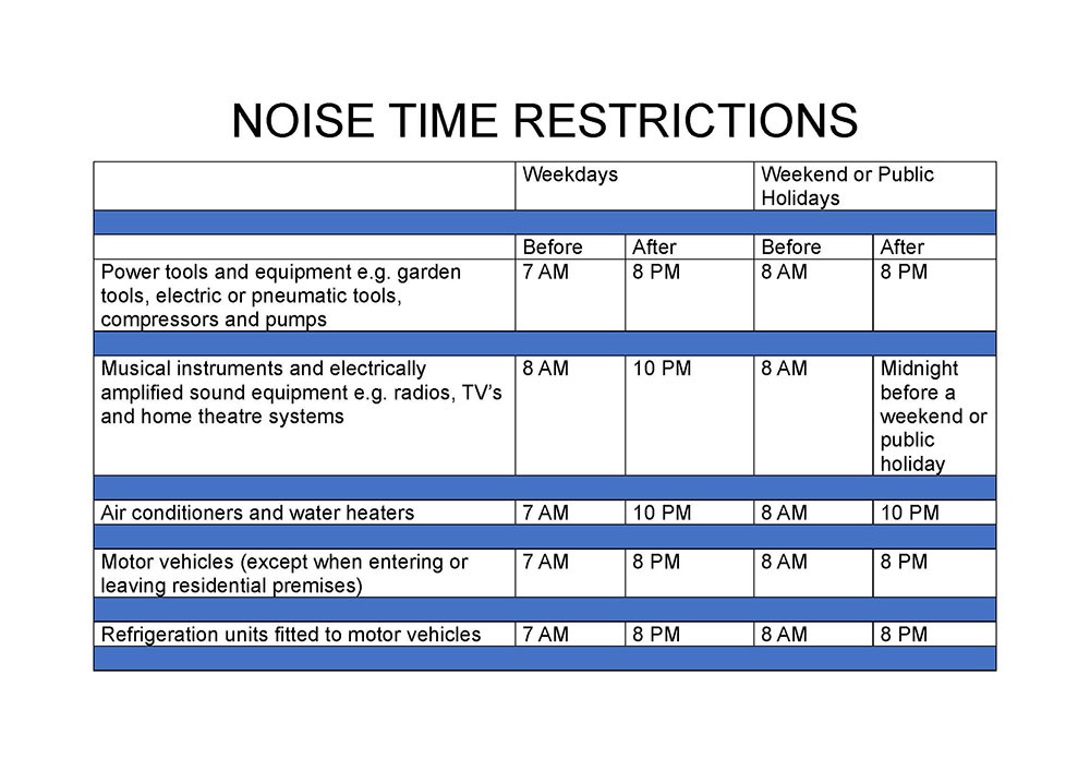 Noise Time Restrictions